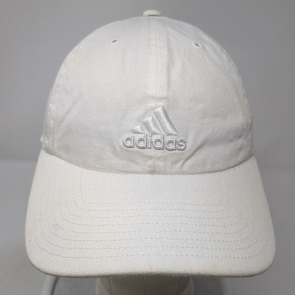 Adidas 3 Stripes Slideback Baseball Hat White One Size Embroidered - Picture 2 of 9
